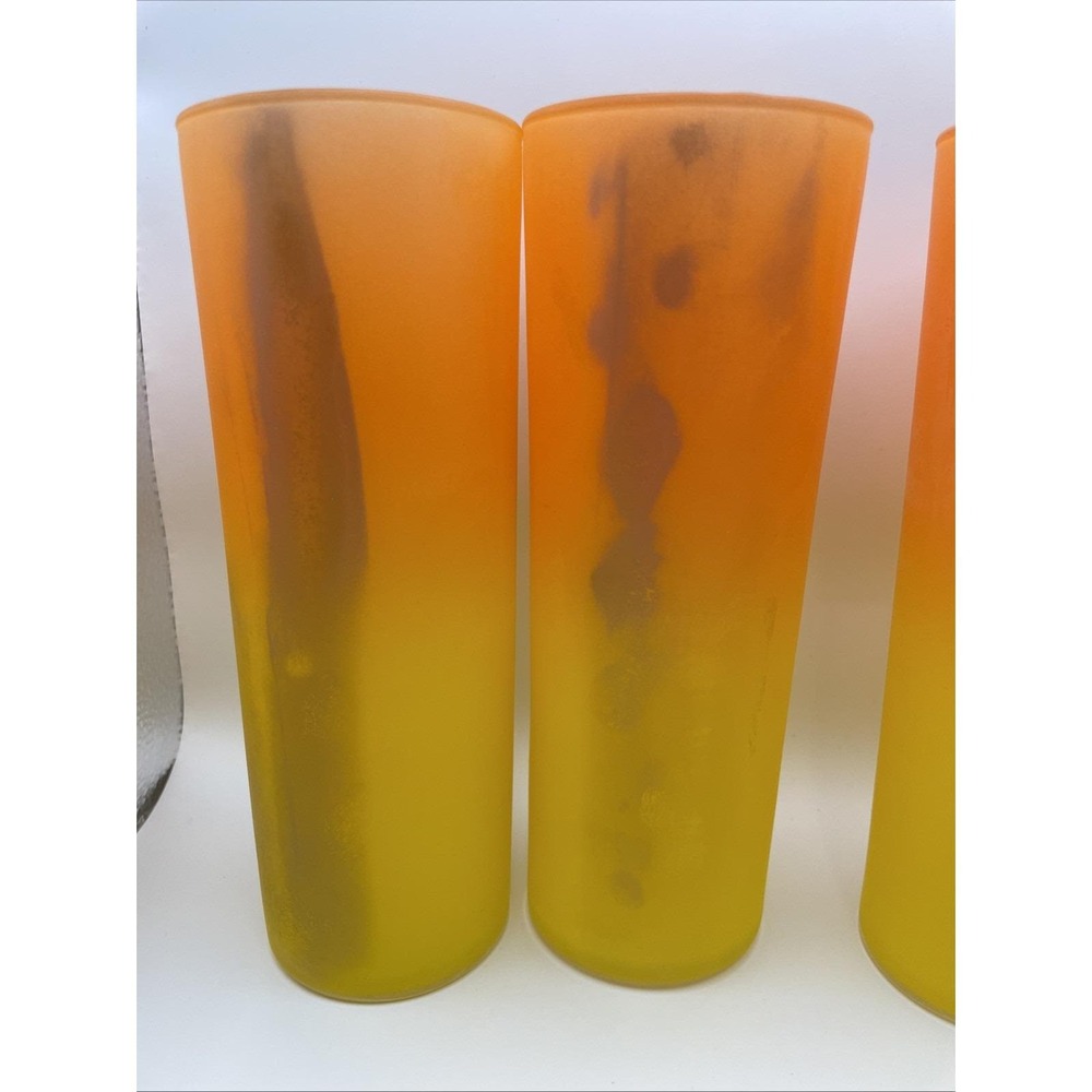Starlyte 13 oz 1950's Zombie 8 Piece glass set orange 131-102 RARE New In Box - Picture 5 of 11